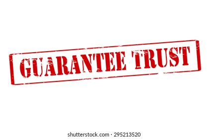 Rubber stamp with text guarantee trust inside, vector illustration