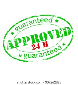 Rubber stamp with text guaranteed approved inside, vector illustration
