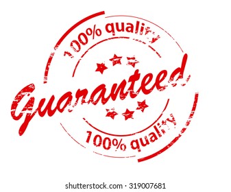 Rubber stamp with text guaranteed quality inside, vector illustration