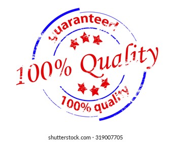 Rubber stamp with text guaranteed quality inside, vector illustration