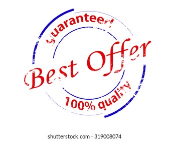 Rubber stamp with text guaranteed quality inside, vector illustration