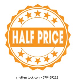  rubber stamp with text "half price" on white, vector illustration