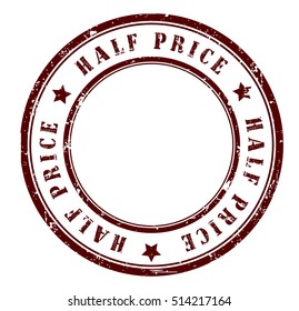 rubber stamp with text "half price" on white, vector illustration