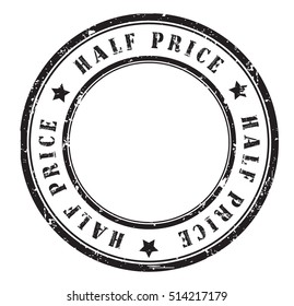 rubber stamp with text "half price" on white, vector illustration