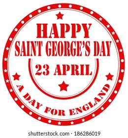 Rubber stamp with text Happy Saint George's Day,vector illustration