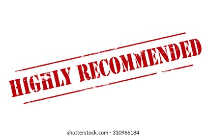 Rubber stamp with text height recommended inside, vector illustration