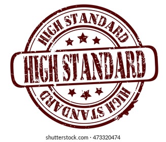 rubber stamp with text "high standard" on white, vector illustration