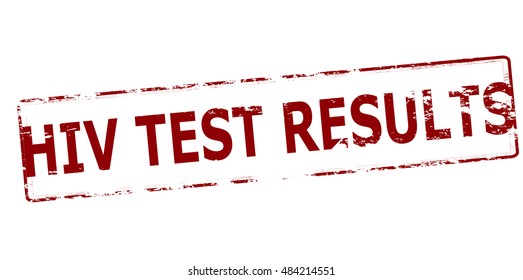 Rubber stamp with text HIV test results inside, vector illustration