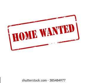 Rubber stamp with text home wanted inside, vector illustration