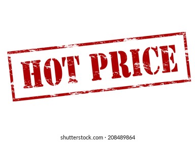 Rubber stamp with text hot price inside, vector illustration
