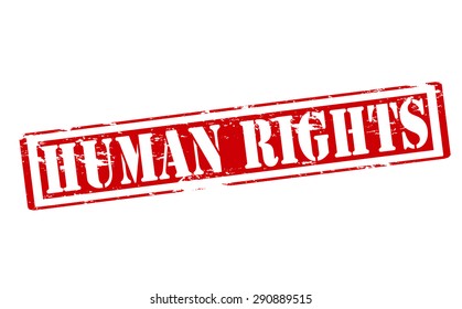 Rubber stamp with text human rights inside, vector illustration
