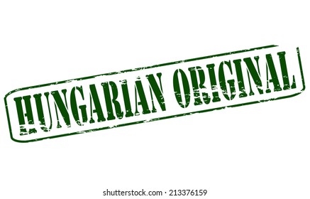 Rubber stamp with text Hungarian original inside, vector illustration