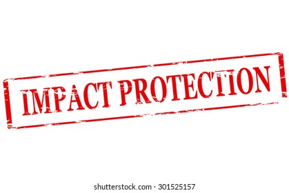 Rubber stamp with text impact protection inside, vector illustration