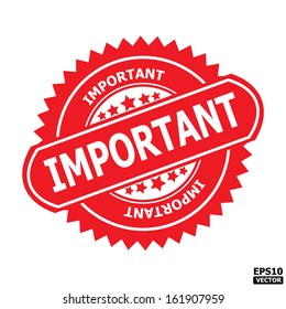 Rubber stamp with text " IMPORTANT "  present by red color for business or e-commerce. eps10 vector