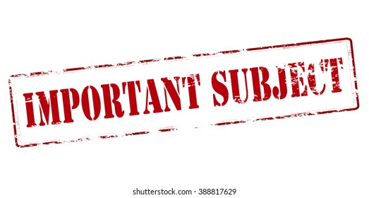 Rubber stamp with text important subject inside, vector illustration