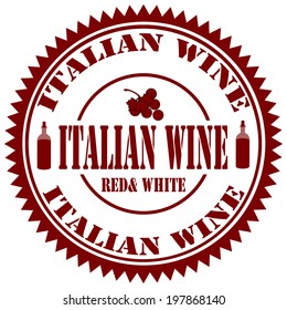Rubber stamp with text Italian Wine,vector illustration