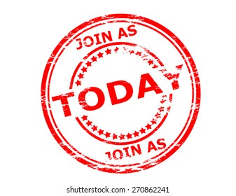 Rubber stamp with text join today inside, vector illustration