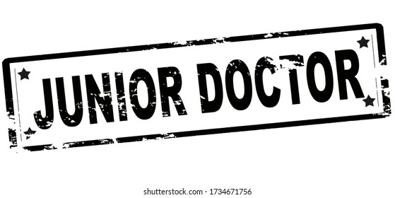 Rubber stamp with text junior doctor inside, vector illustration