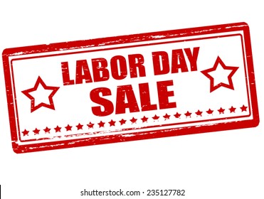 Rubber stamp with text labor day sale inside, vector illustration