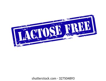 Rubber stamp with text lactose free inside, vector illustration