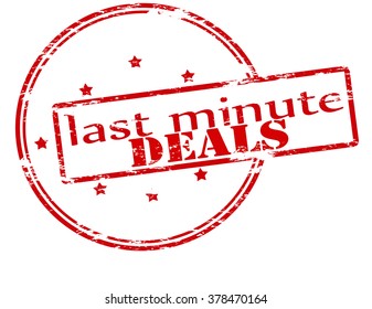 Rubber stamp with text last minute deals inside, vector illustration