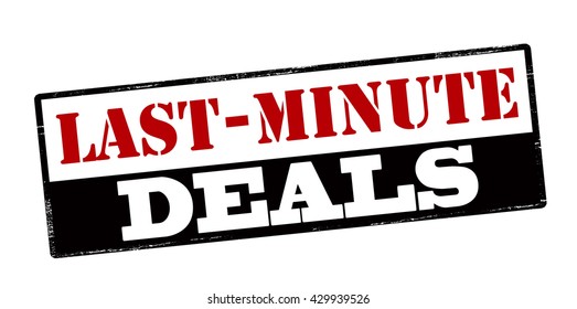 Rubber stamp with text last minute deals inside, vector illustration