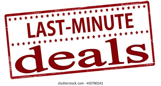 Rubber stamp with text last minute deals inside, vector illustration