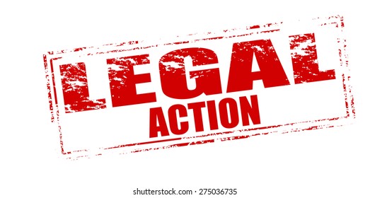 Rubber Stamp With Text Legal Action Inside, Vector Illustration