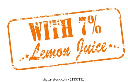 Rubber stamp with text with lemon juice inside, vector illustration
