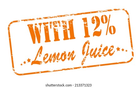 Rubber stamp with text with lemon juice inside, vector illustration