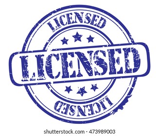 rubber stamp with text "licensed" on white, vector illustration