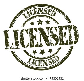 rubber stamp with text "licensed" on white, vector illustration