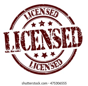 rubber stamp with text "licensed" on white, vector illustration