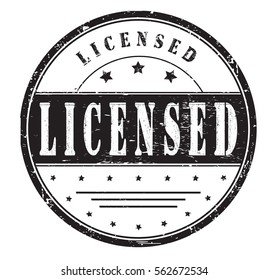 rubber stamp with text "licensed" on white, vector illustration