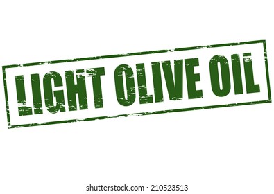 Rubber stamp with text light olive oil inside, vector illustration