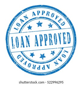rubber stamp with text "loan approved" on white, vector illustration