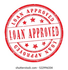 rubber stamp with text "loan approved" on white, vector illustration