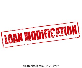 Rubber stamp with text loan modification inside, vector illustration