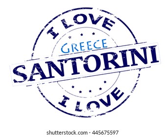 Rubber stamp with text i love Santorini inside, vector illustration