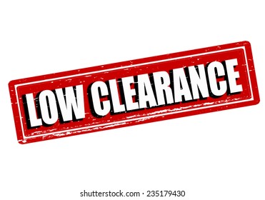 Rubber stamp with text low clearance inside, vector illustration