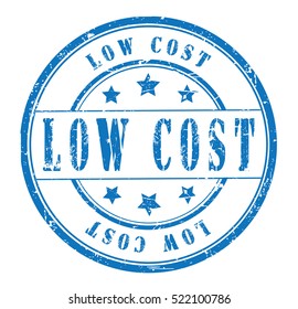 rubber stamp with text "low cost" on white, vector illustration