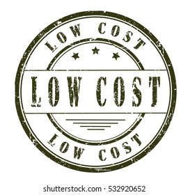 rubber stamp with text "low cost" on white, vector illustration