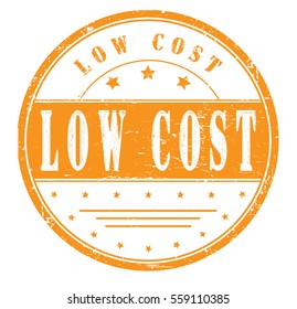 rubber stamp with text "low cost" on white, vector illustration