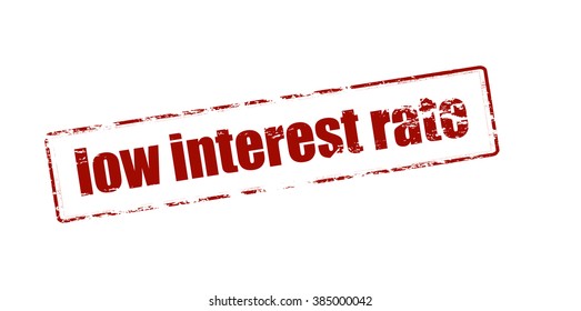 Rubber stamp with text low interest rate inside, vector illustration