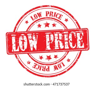 rubber stamp with text "low price" on white, vector illustration