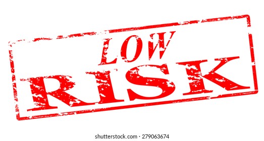 Rubber stamp with text low risk inside, vector illustration