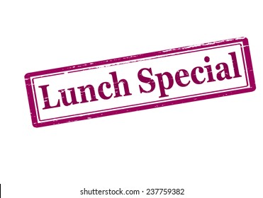 Rubber stamp with text lunch special inside, vector illustration