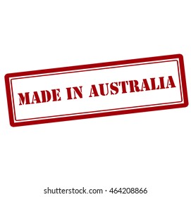 Rubber stamp with text made in Australia inside, vector illustration