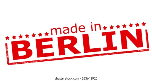 Rubber stamp with text made in Berlin inside, vector illustration