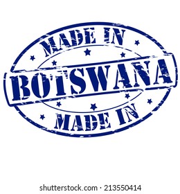 Rubber stamp with text made in Botswana inside, vector illustration